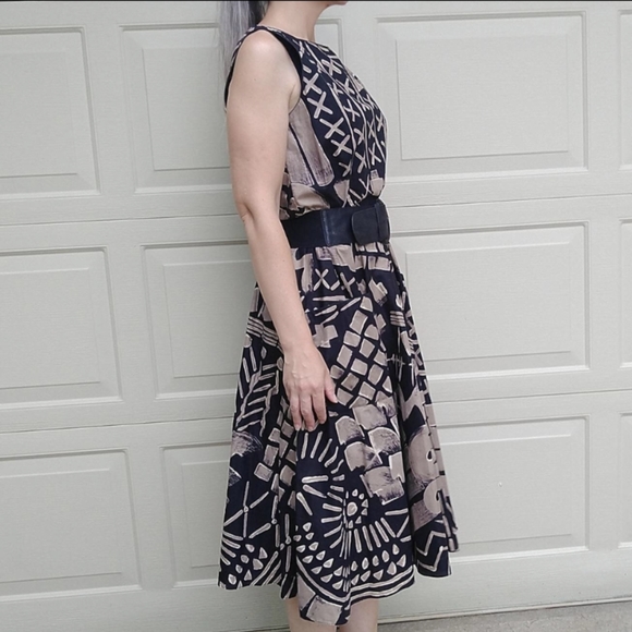 vintage SLEEVELESS DRESS WITH POCKETS 1980's M - Picture 7 of 10